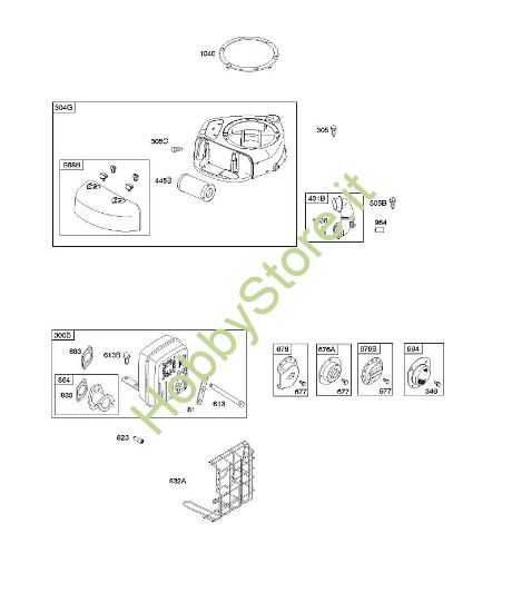 A - Depuratore aria, alloggiamento ventola, sistema di scarico B&S - 21 €¦ 21R602-0014-H5 brand Stihl